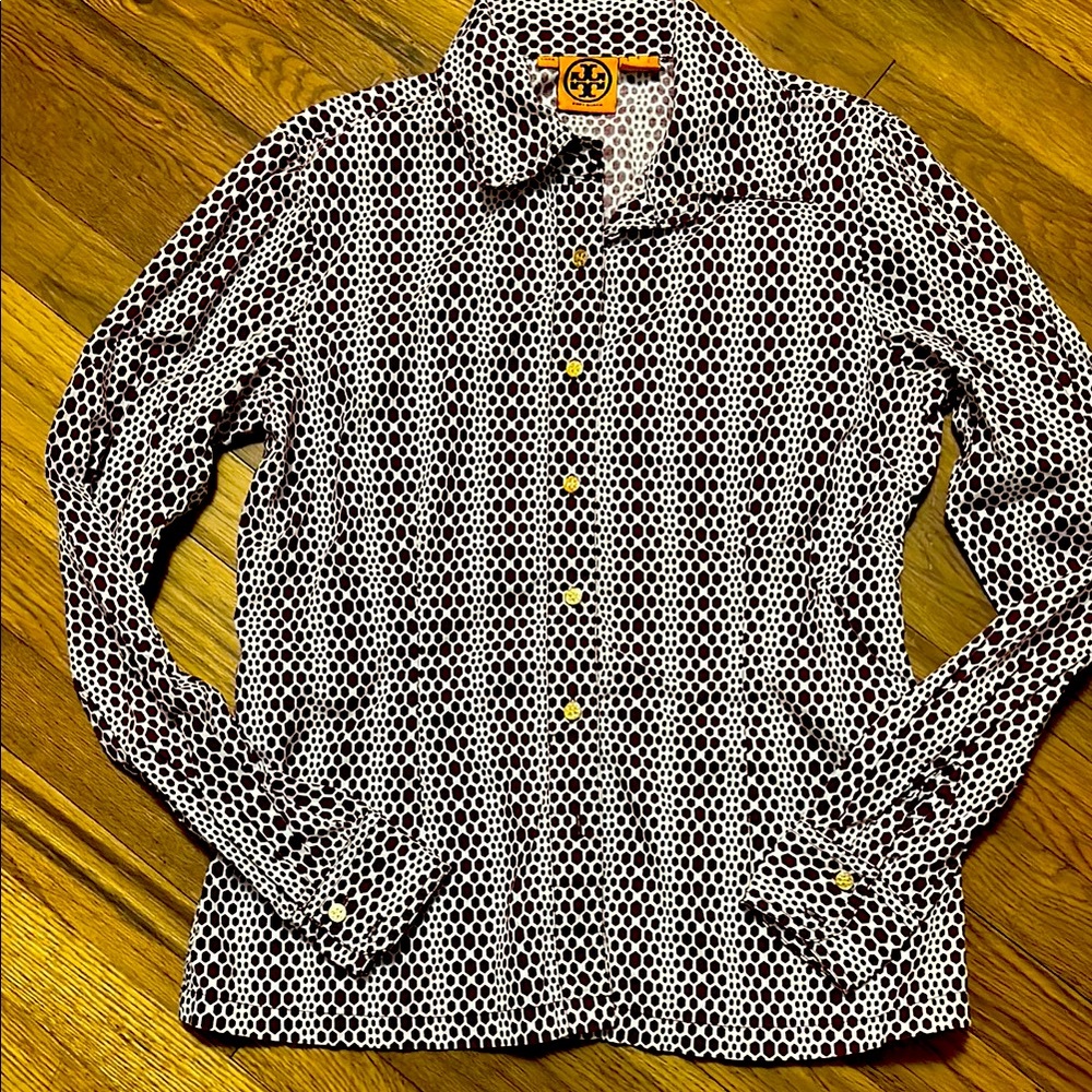 Tory Burch Burgundy Stretch Cotton Shirt